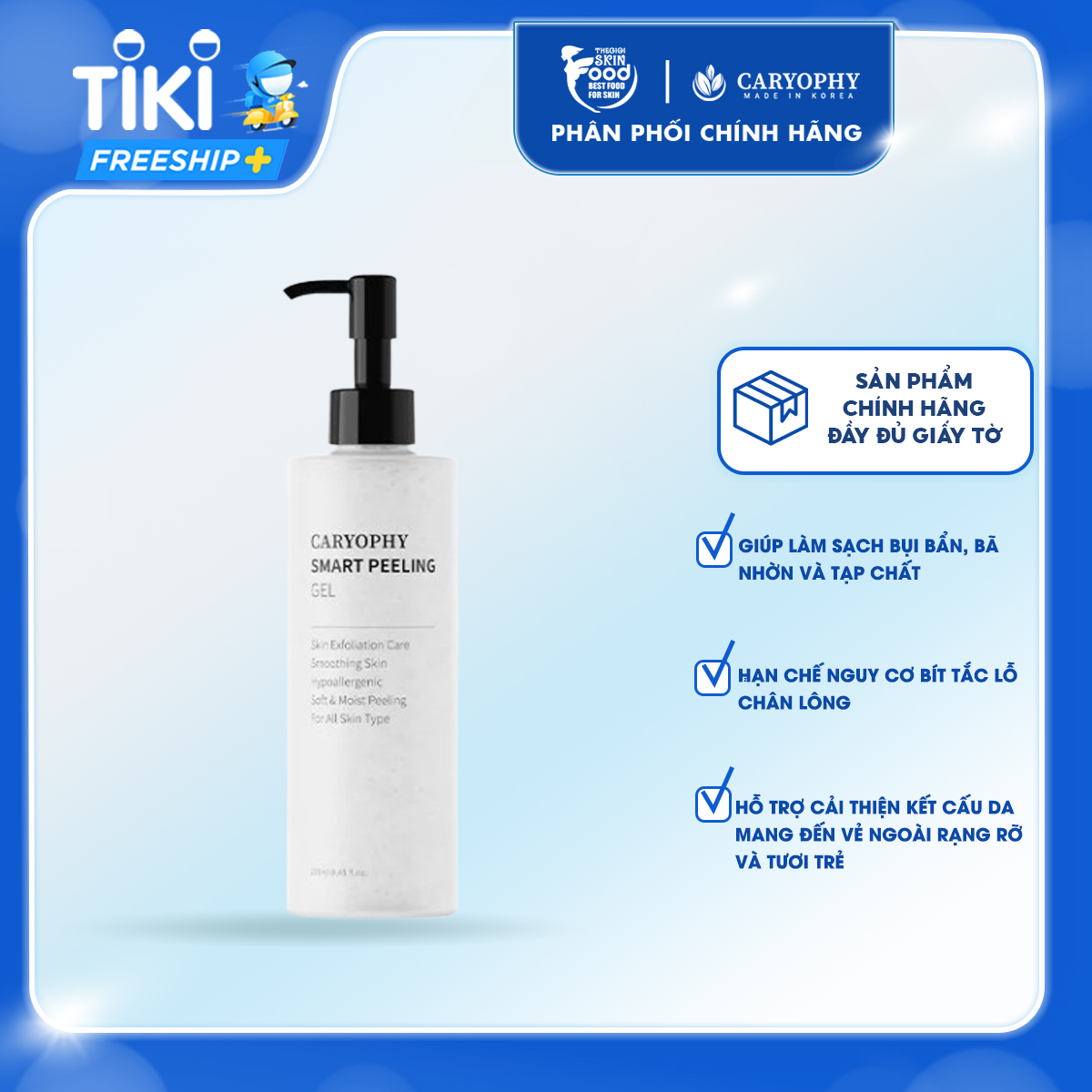 Tẩy Tế Bào Chết Làm Dịu Da, Lành Tính Ngăn Ngừa Mụn Caryophy Smart Peeling Gel