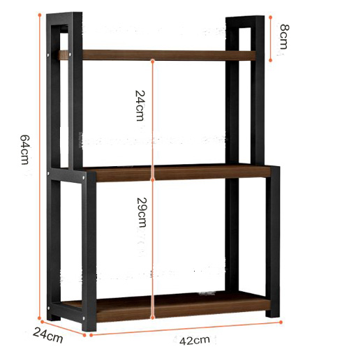 Kệ Gia Vị Để Bàn Nhà Bếp 3 Tầng -Khung Sắt Sơn Tĩnh Điện