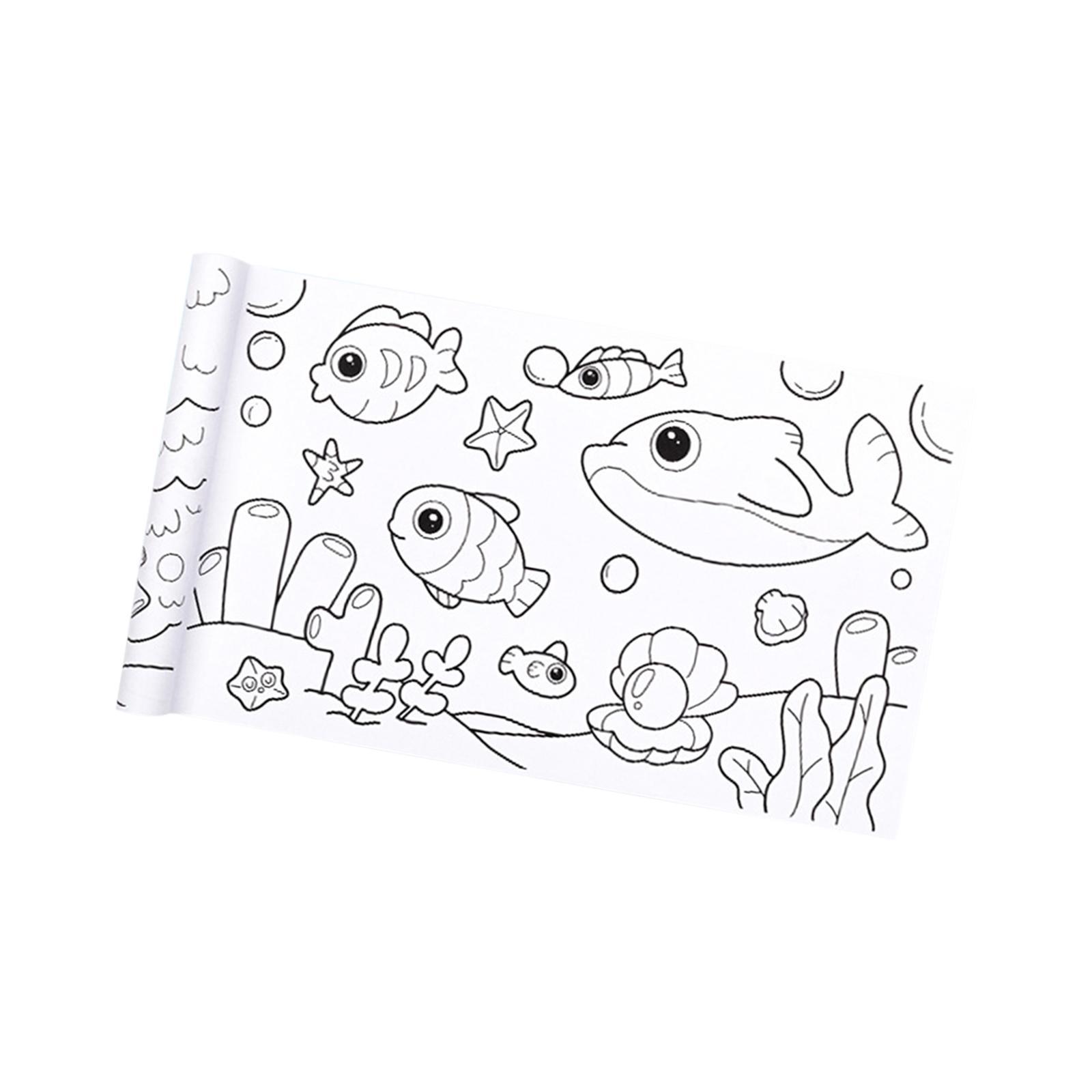 Coloring Paper Roll for Kids, Sticky Drawing Paper Roll for Toddler,Wall Coloring Stickers Set for Gift