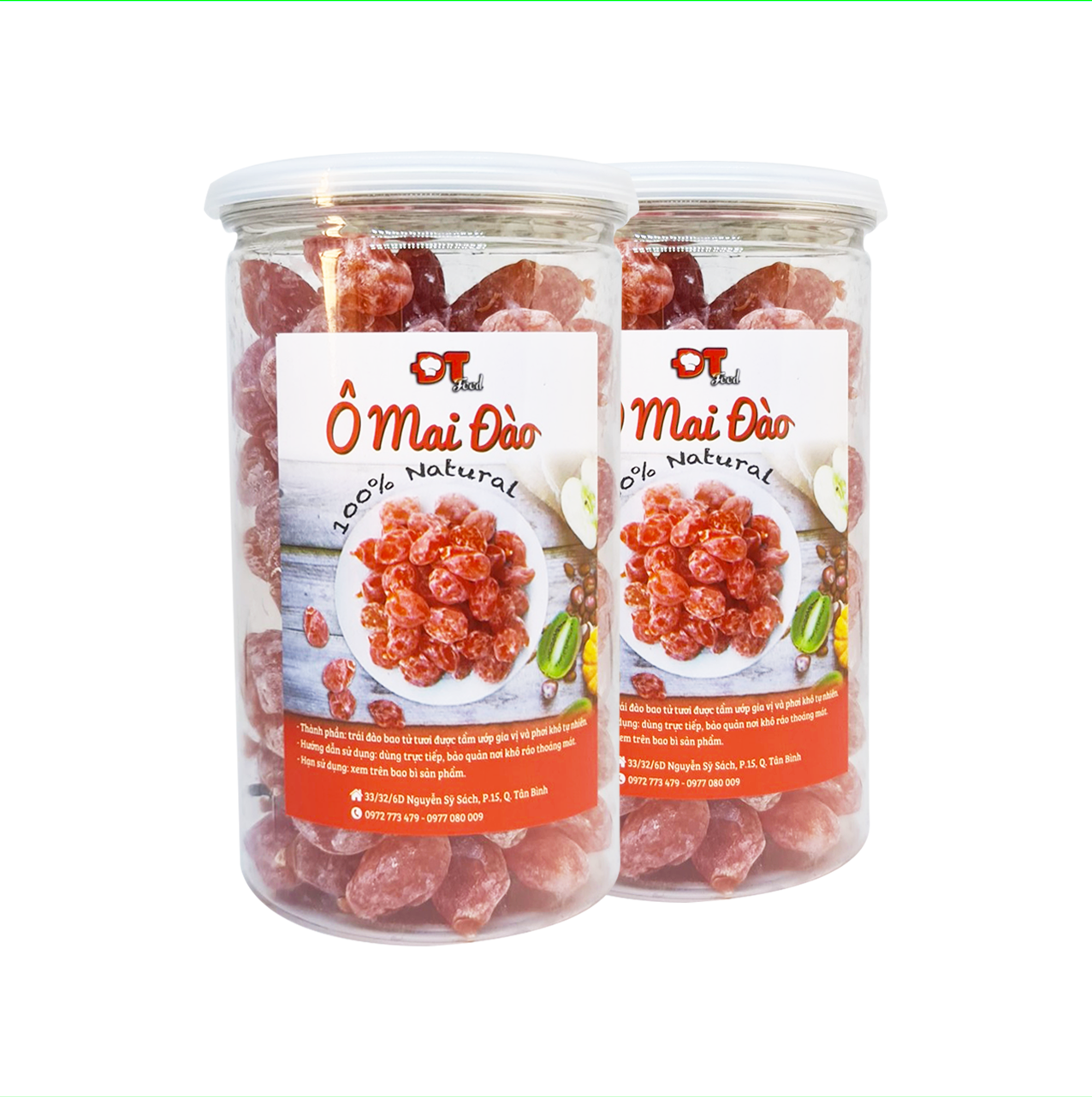 Ô Mai Đào Không Hạt DTFood 500g