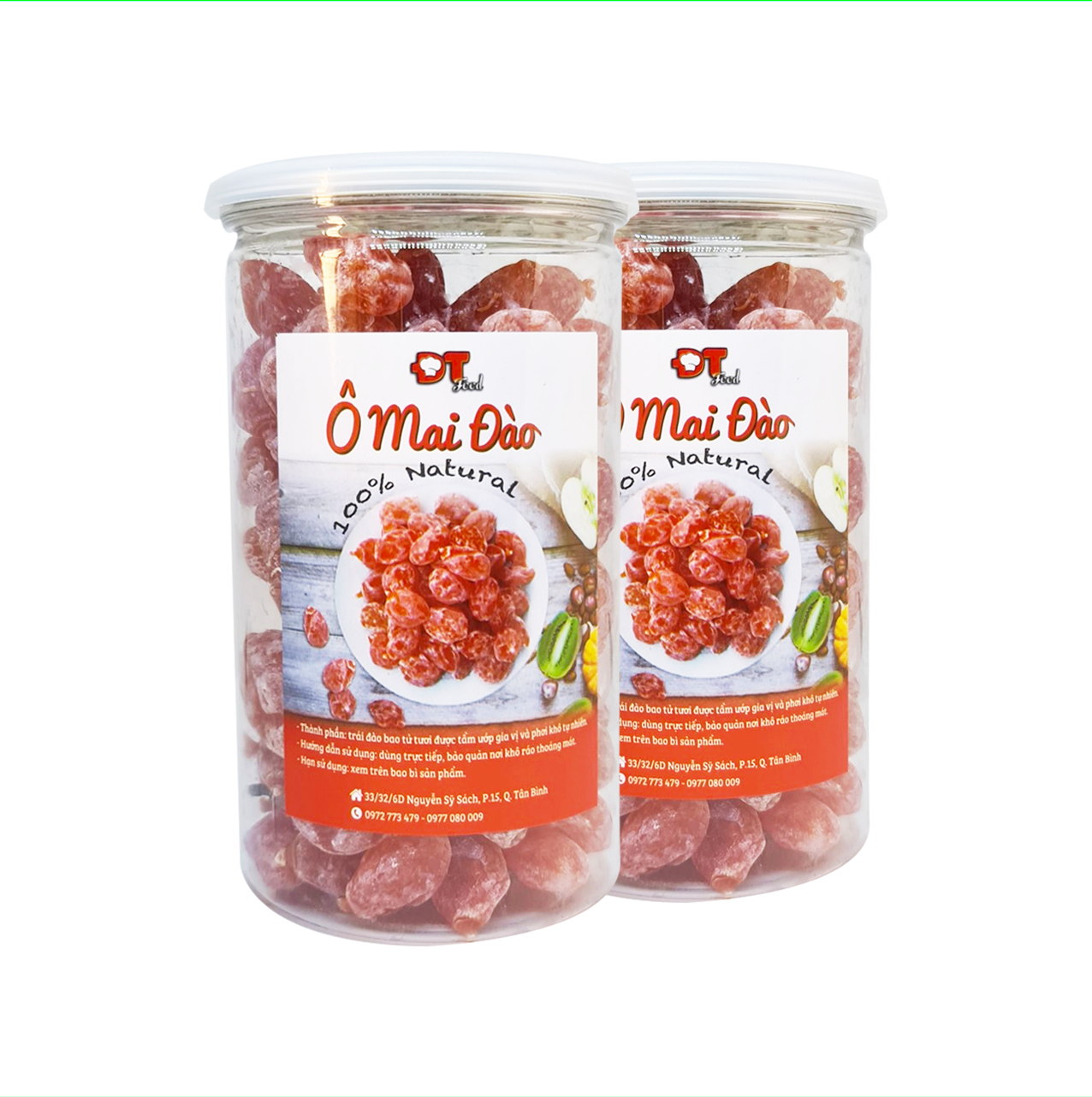 Combo 2 Hộp Ô Mai Đào Không Hạt DTFood