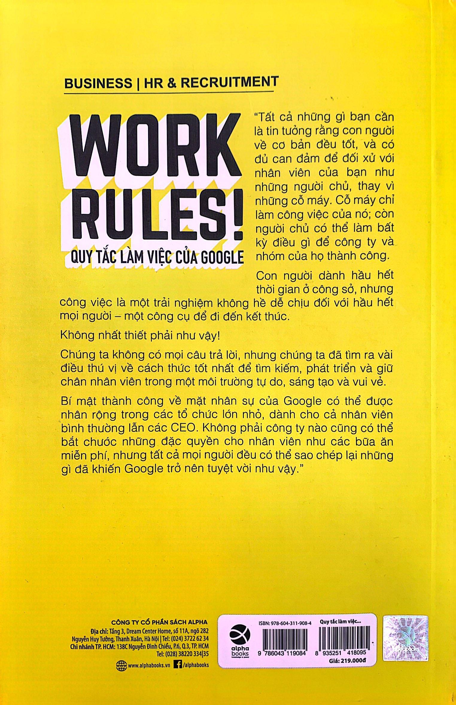 Quy Tắc Làm Việc Của Google