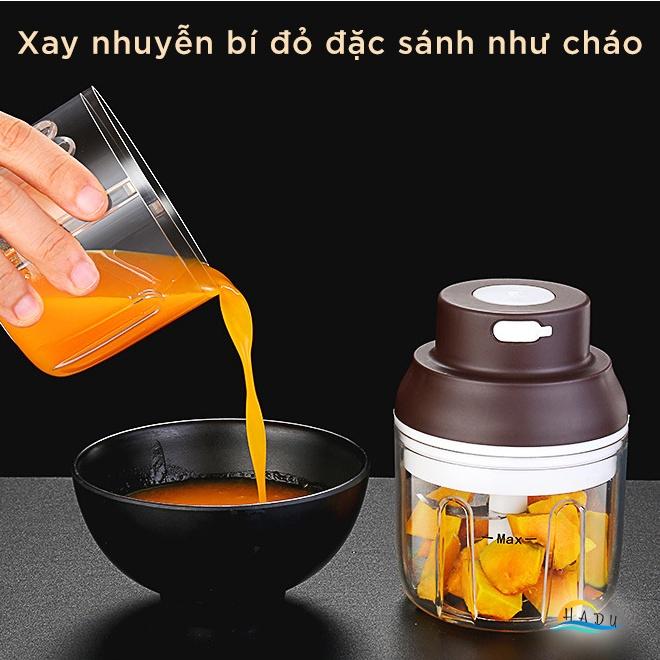 Máy Xay Thịt Tỏi Ớt Mini Đa Năng Cầm Tay Bằng Điện Sạc Pin Cao Cấp Đạt Chất Lượng Đức HADU