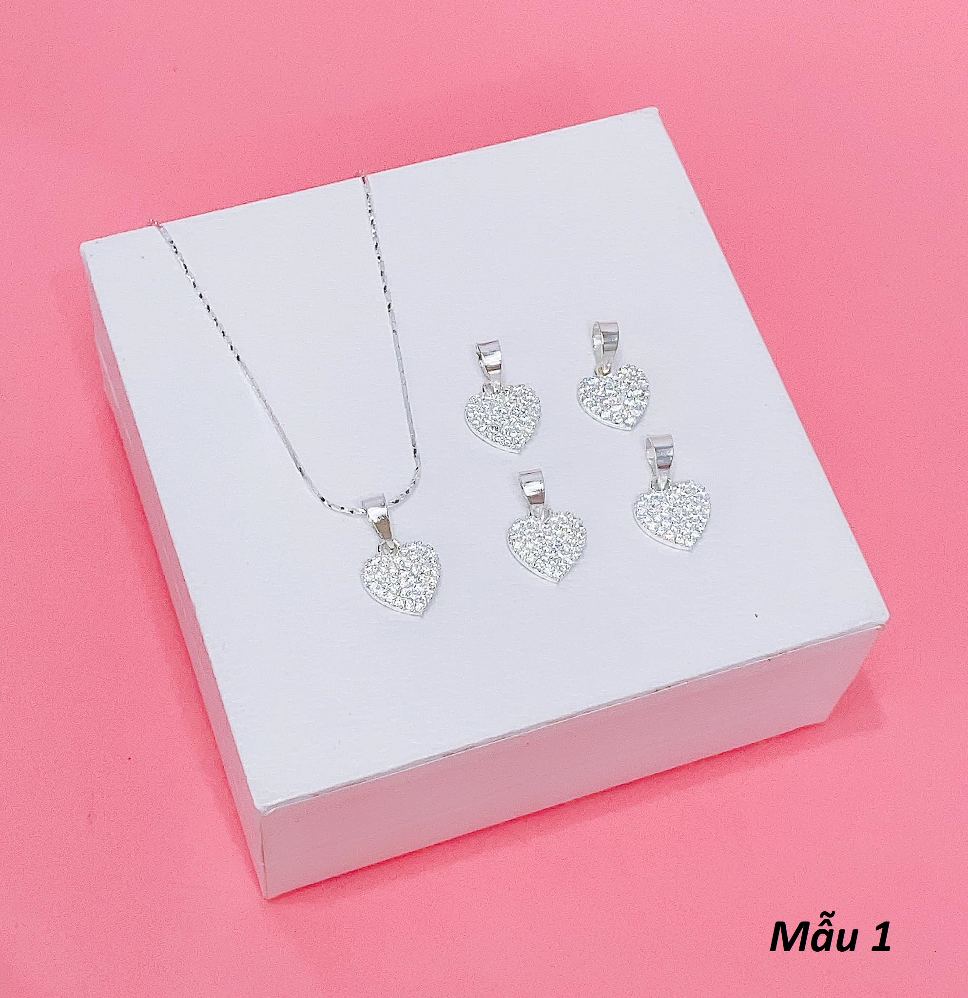 Dây chuyền nữ mặt trái tim chất liệu bạc s925 MS090