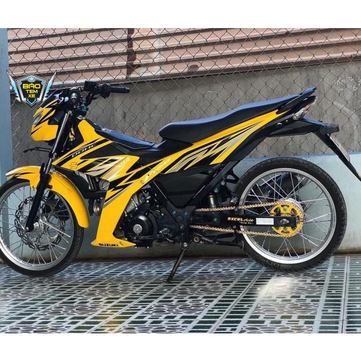 Tem rời dán xe satria fi dán xe vàng