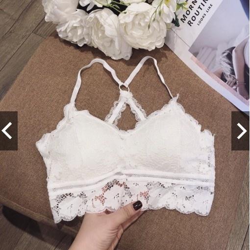 M151. Áo bra ren hoa đệm bàn tay nâng ngực, áo hai dây croptop có sẵn mút ngực siêu hot
