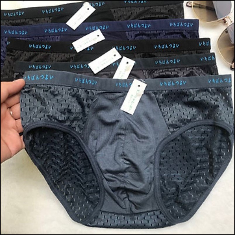 Hộp 5 Quần lót tam giác nam nhật lưới thông hơi SNTG02 (có video và ảnh thật)