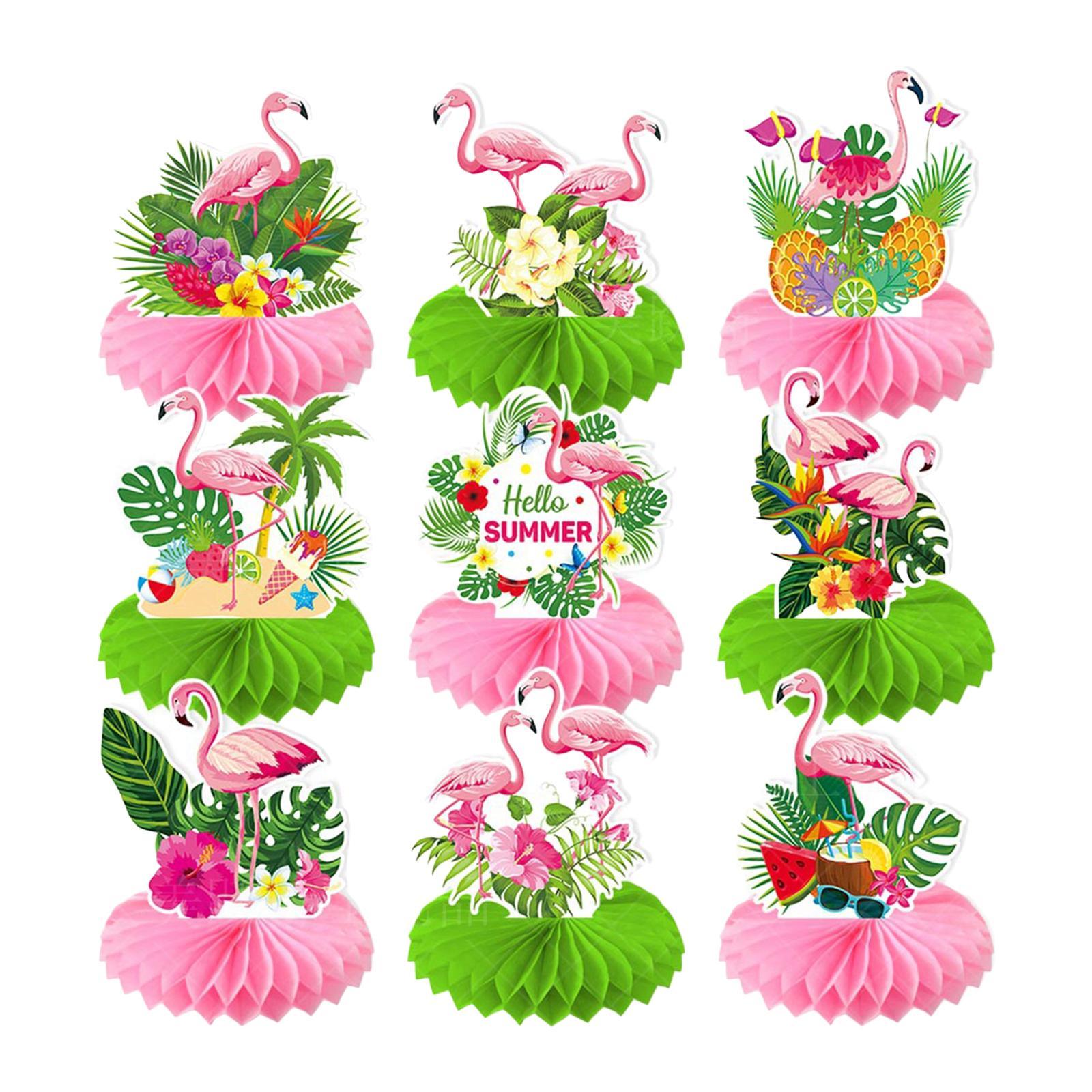 9Pcs  Luau Honeycomb Centerpieces aloha tables Centerpieces for Holiday