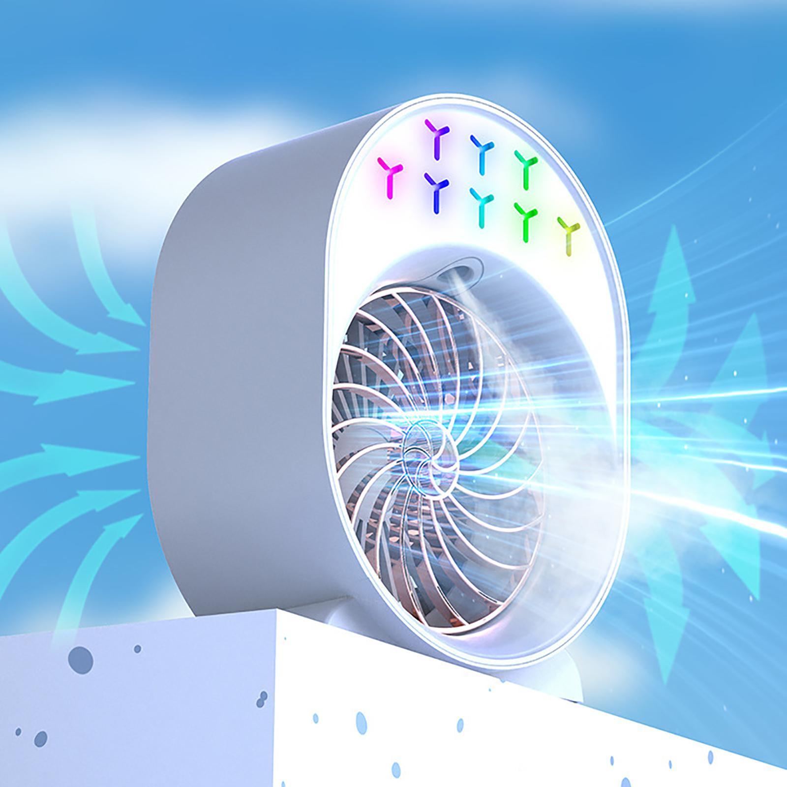 Air Conditioner Cooler Fan Humidifier with Night Light for Home Room Travel