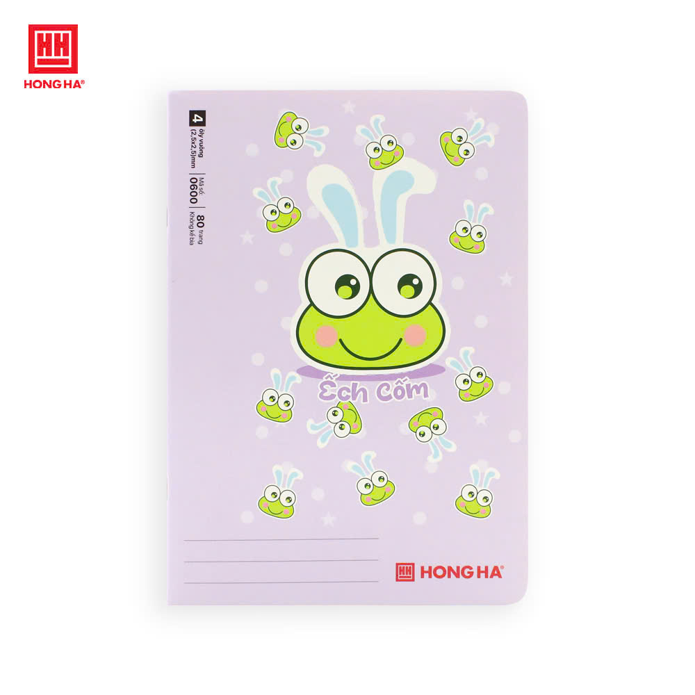 Vở 4 ô ly 80 trang School Ếch Cốm Hồng Hà định lượng 100gsm - 0600