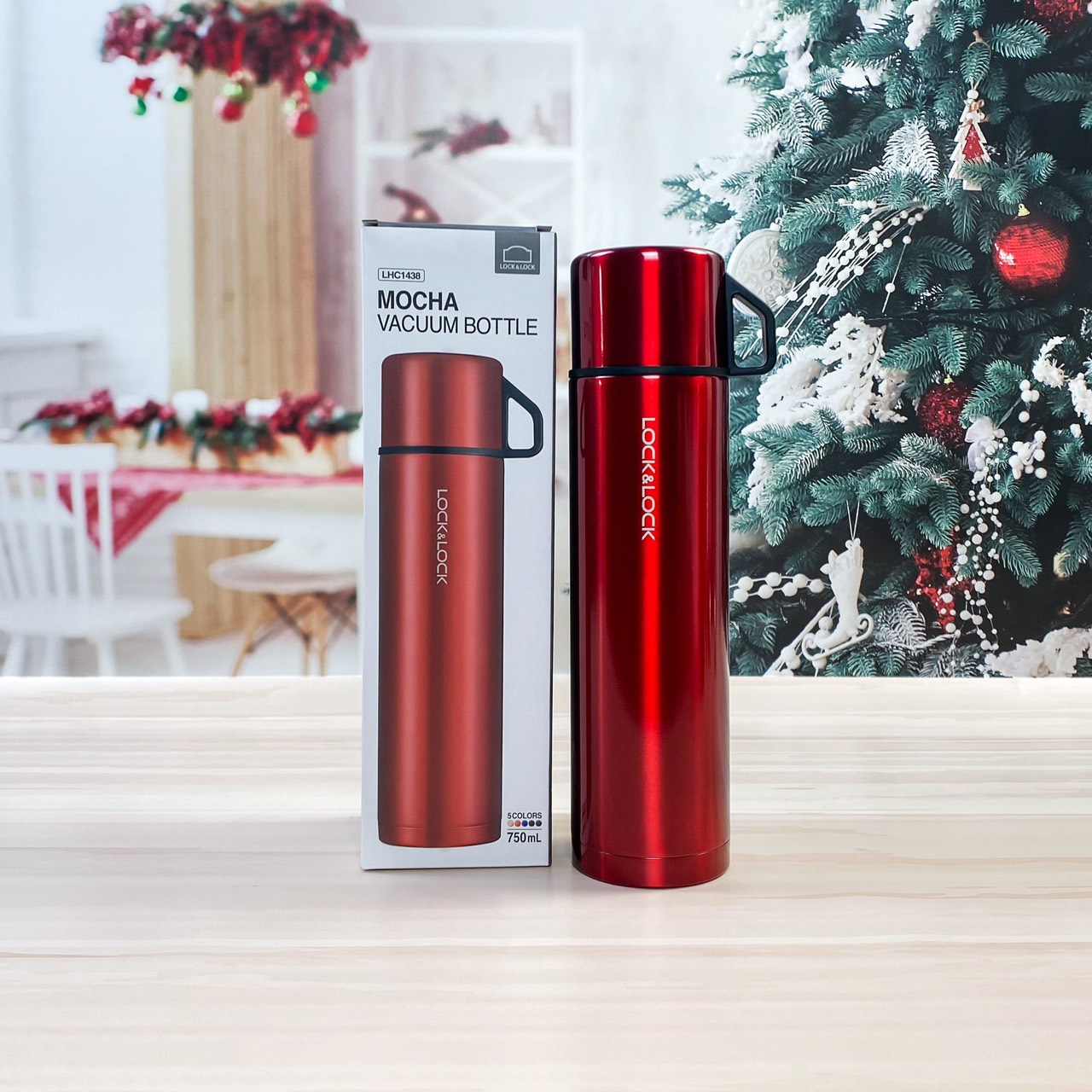 Bình Giữ Nhiệt Lock&Lock Mocha Vacuum Bottle LHC1438 750ml - Hàng chính hãng, bằng thép không gỉ