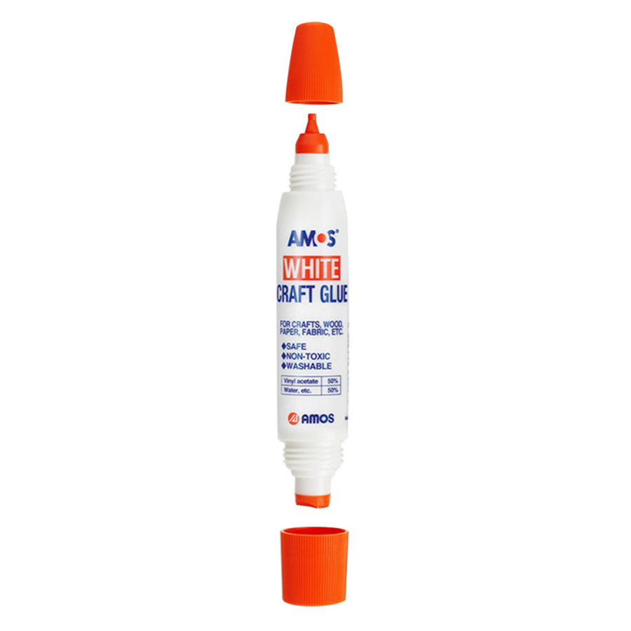 Hộp 12 Keo Sữa Mỹ Thuật White Craft Glue Stick 34l AMOS AWC-D12 (34ml / Chai)