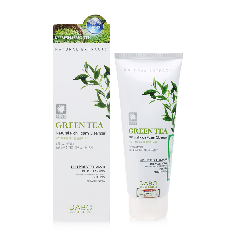 Bộ 2 sữa rửa mặt dành cho nam chiết xuất trà xanh GREEN TEA DABO hàn quốc - HÀNG CHÍNH HÃNG