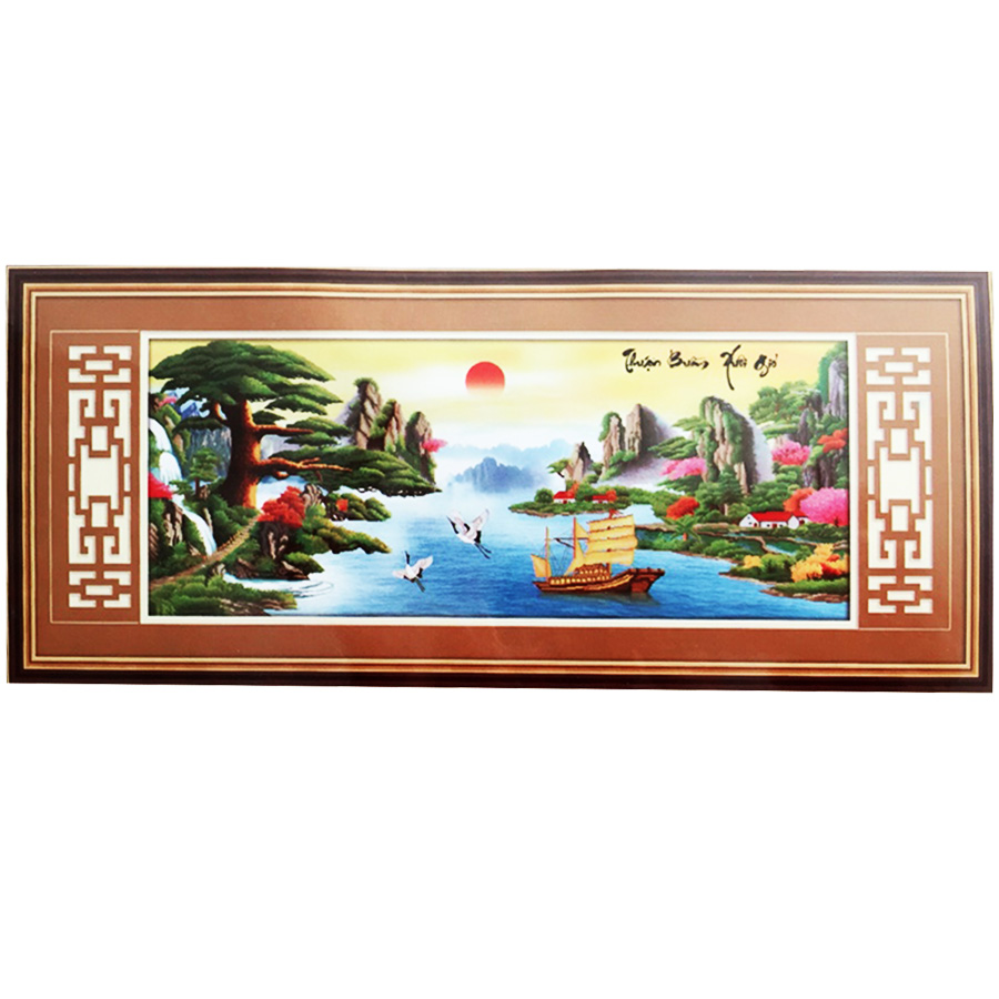 Tranh thêu Thuận Buồm Xuôi gió 152 x 65 cm