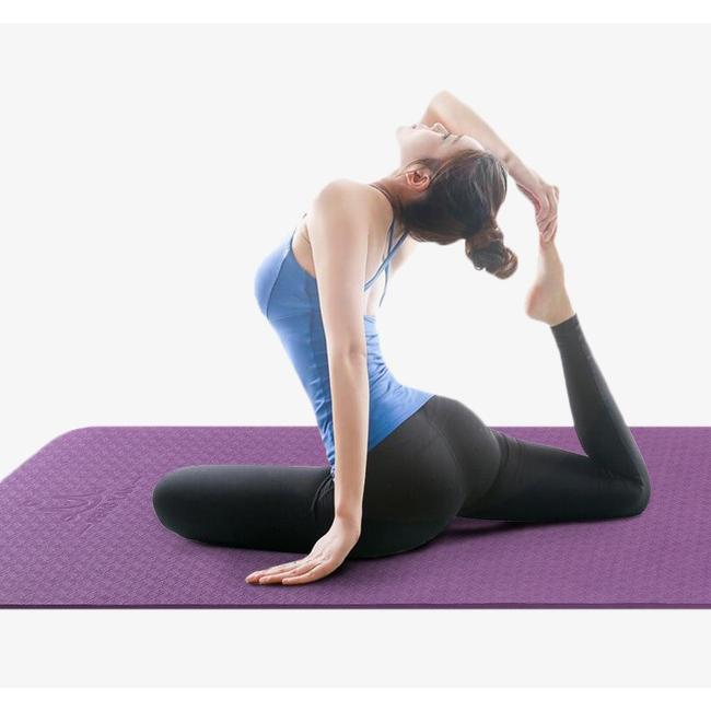 Thảm tập yoga TPE 2 lớp cao cấp tặng túi đựng thảm - Tím - SRV8800