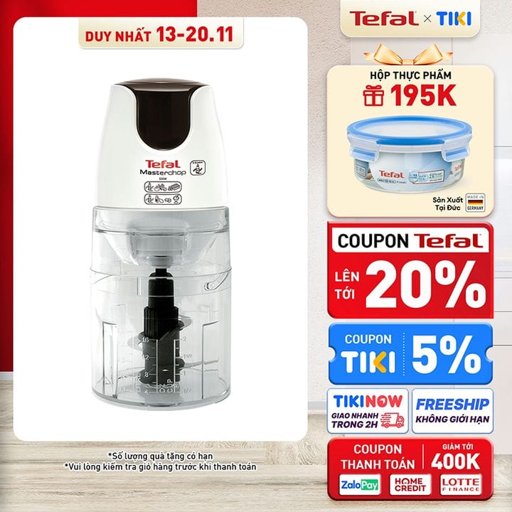 Máy xay thực phẩm  3 trong 1 Tefal MB450B38 - Hàng Chính Hãng