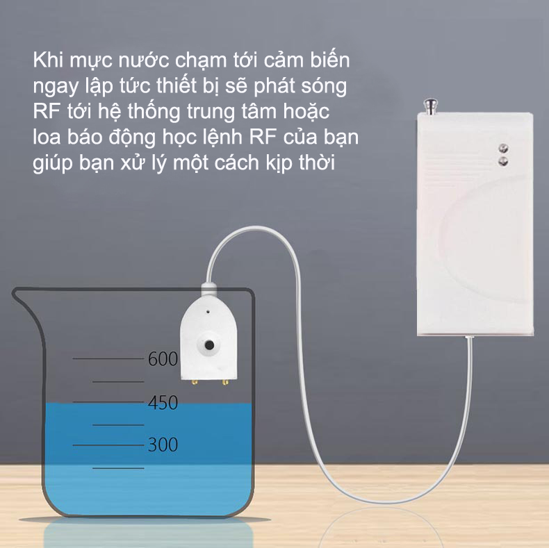 Báo động tràn nước rò rỉ nước phát sóng RF 433Mhz