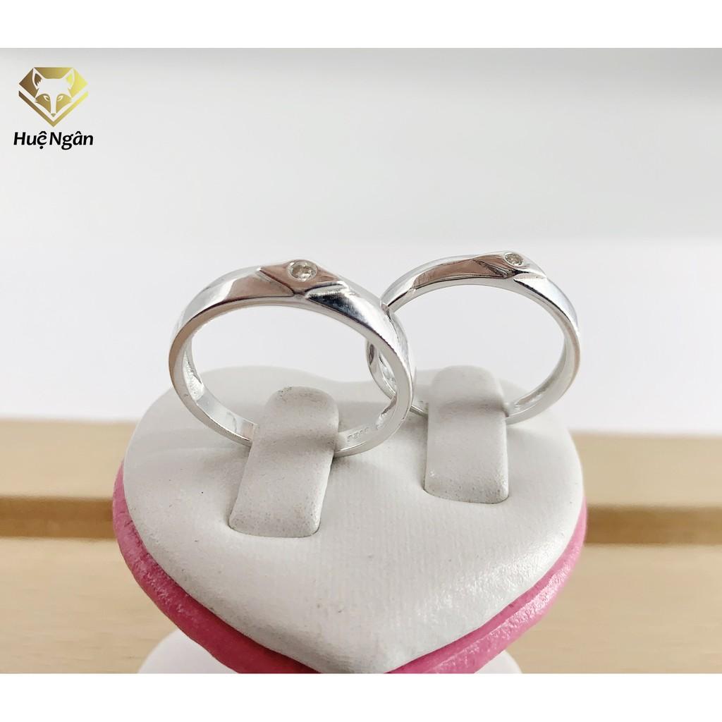 Nhẫn đôi bạc Ý 925 Huệ Ngân - Mắt Ngọc RR1130