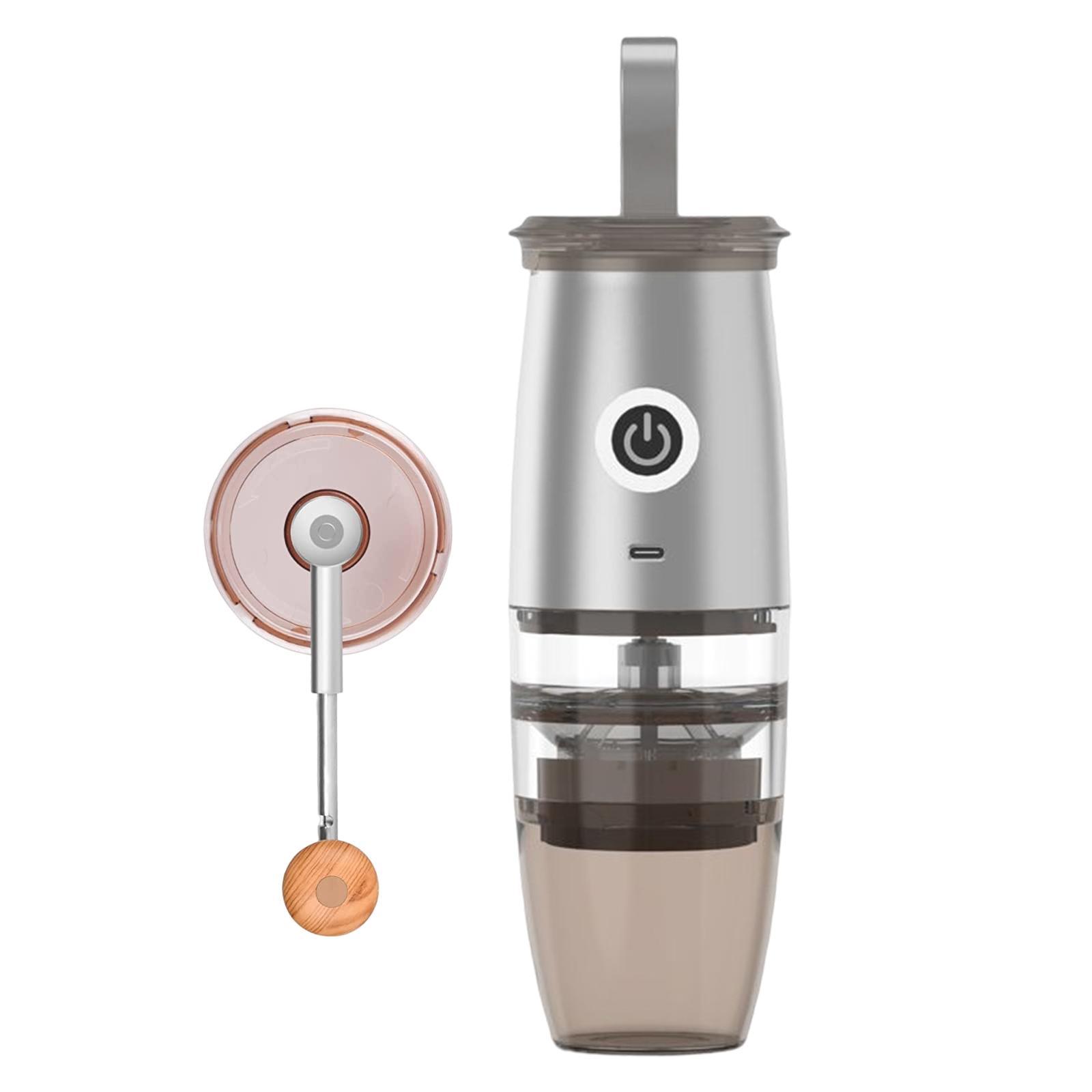 Coffee Bean Grinder Portable Rechargeable Small with Brush Mixer for
