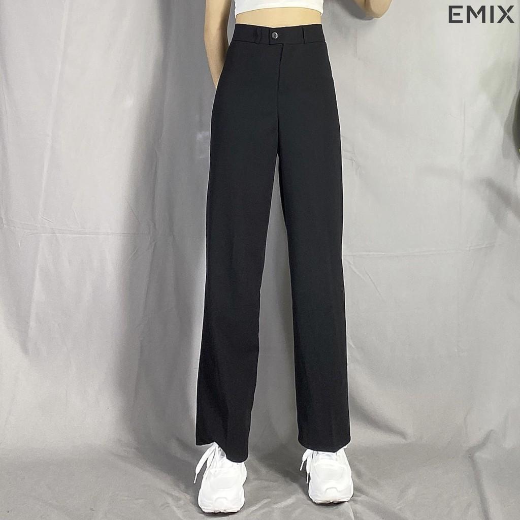 Quần tây nữ ống rộng lưng cao EMIX (3 màu). culotes. dài 100cm, khóa trước, chất tuyết mưa mềm mịn, đứng dáng 09