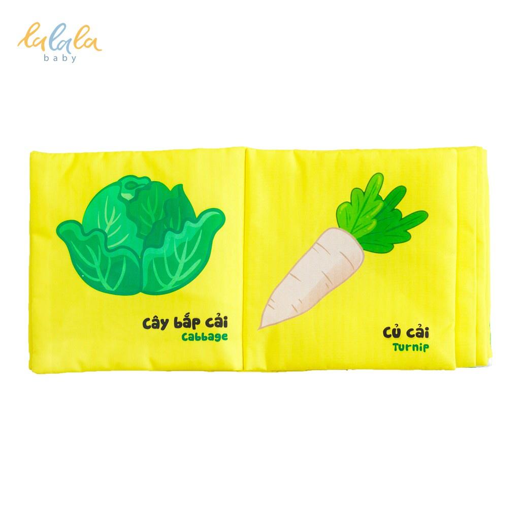 Combo 2 cuốn sách vải Lalala baby, kích thích đa giác quan, kích thước 15x15cm 12 trang