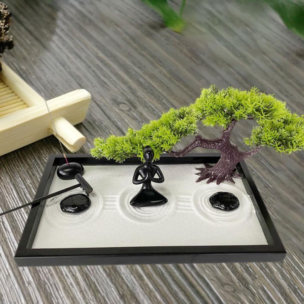 Women Statue Sand Tray Meditation Decor Set Resin Tabletop