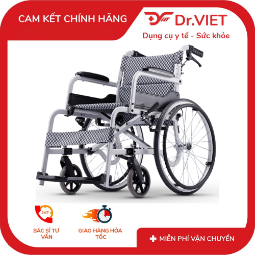 Xe lăn Karma Soma 105 – Phiên bản bánh lớn 16” &amp; 18” – Trắng caro