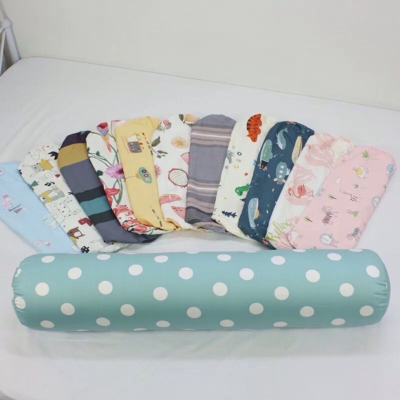 Vỏ gối ôm ngẫu nhiên, chất liệu cotton poly bền, màu sắc, hoạt tiết đa dạng, kích thước 35x100cm