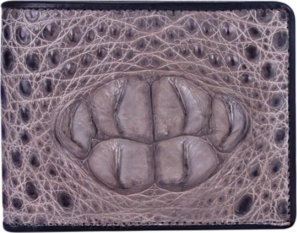Ví Nam Da Cá Sấu Gù Đầu Huy Hoàng HT2290 (12.5 x 10 cm) - Xám