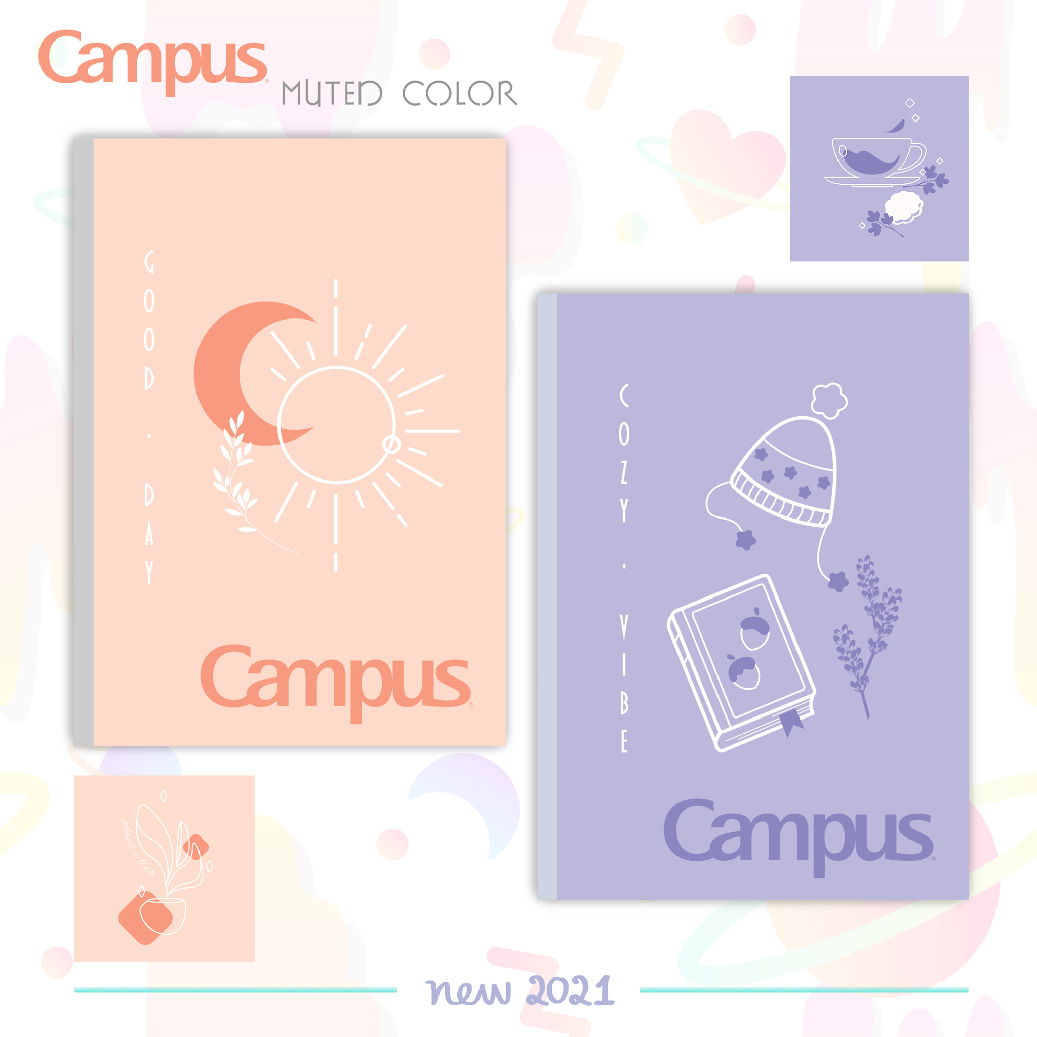 Lốc 10 cuốn vở kẻ ngang 80tr Campus Mute Color