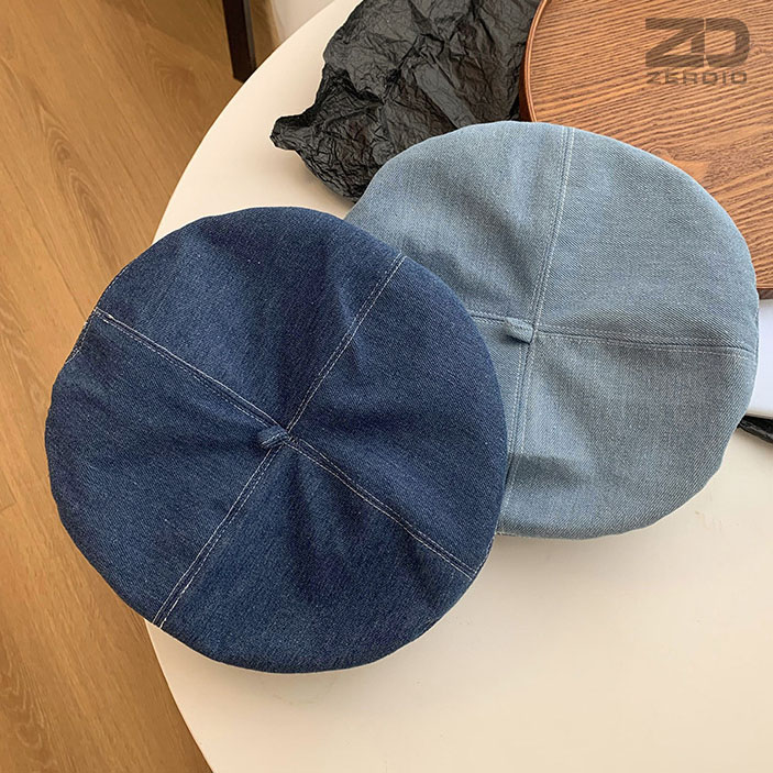 Mũ Nồi Nữ Denim, Nón Beret Phong Cách Hàn Quốc MNN015