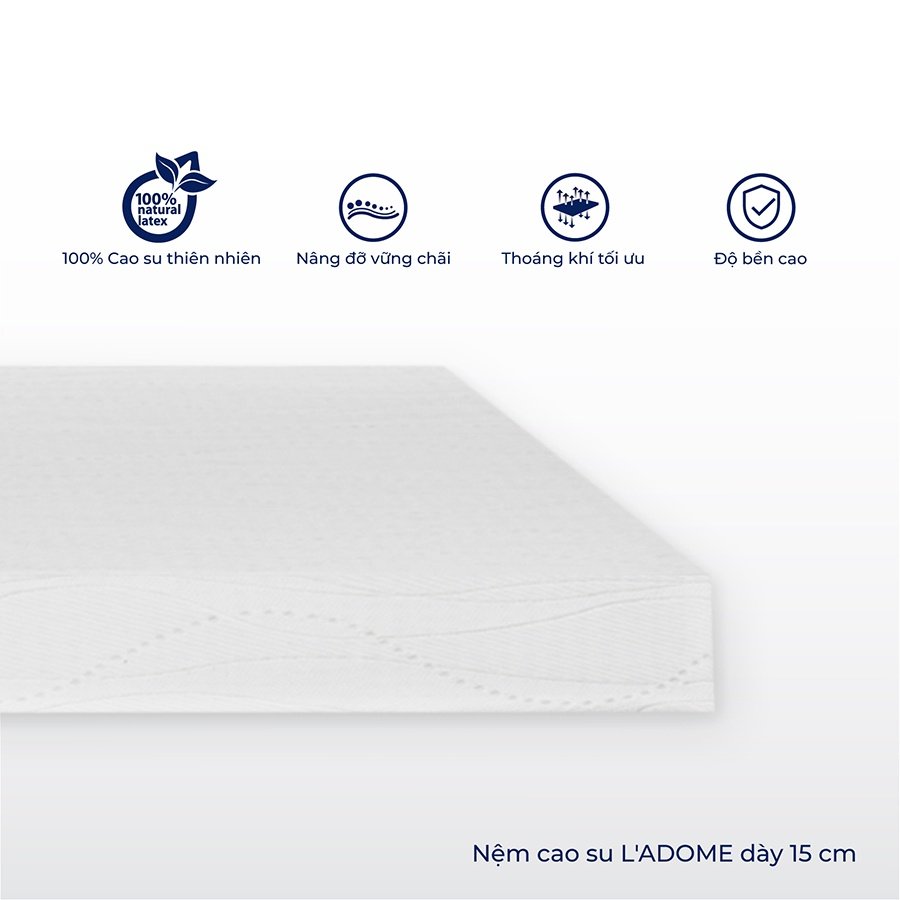 Nệm cao su thiên nhiên Liên Á L'ADOME-Bảo hành 12 năm