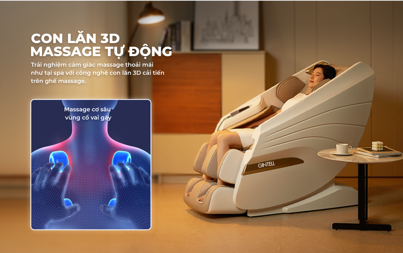 |MUA 1 TẶNG 1| Ghế massage toàn thân GINTELL S3 PLUS SUPER CHAIR + G RELAX EZ | 3 Năm bảo hành chính hãng