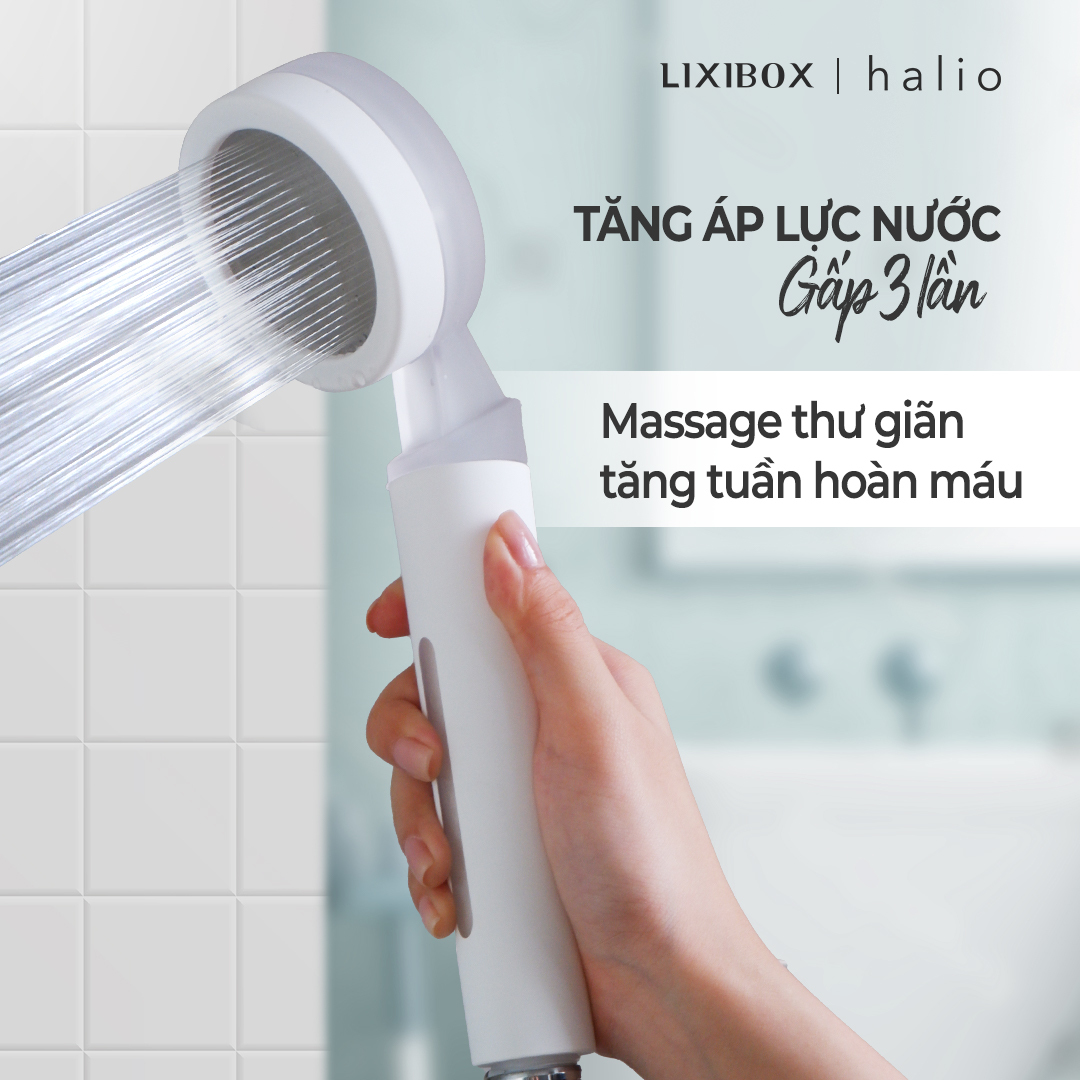 Vòi Sen Lọc Nước Khử Clo Ngừa Mụn Lưng Tăng Áp Halio Beautifying Shower Head