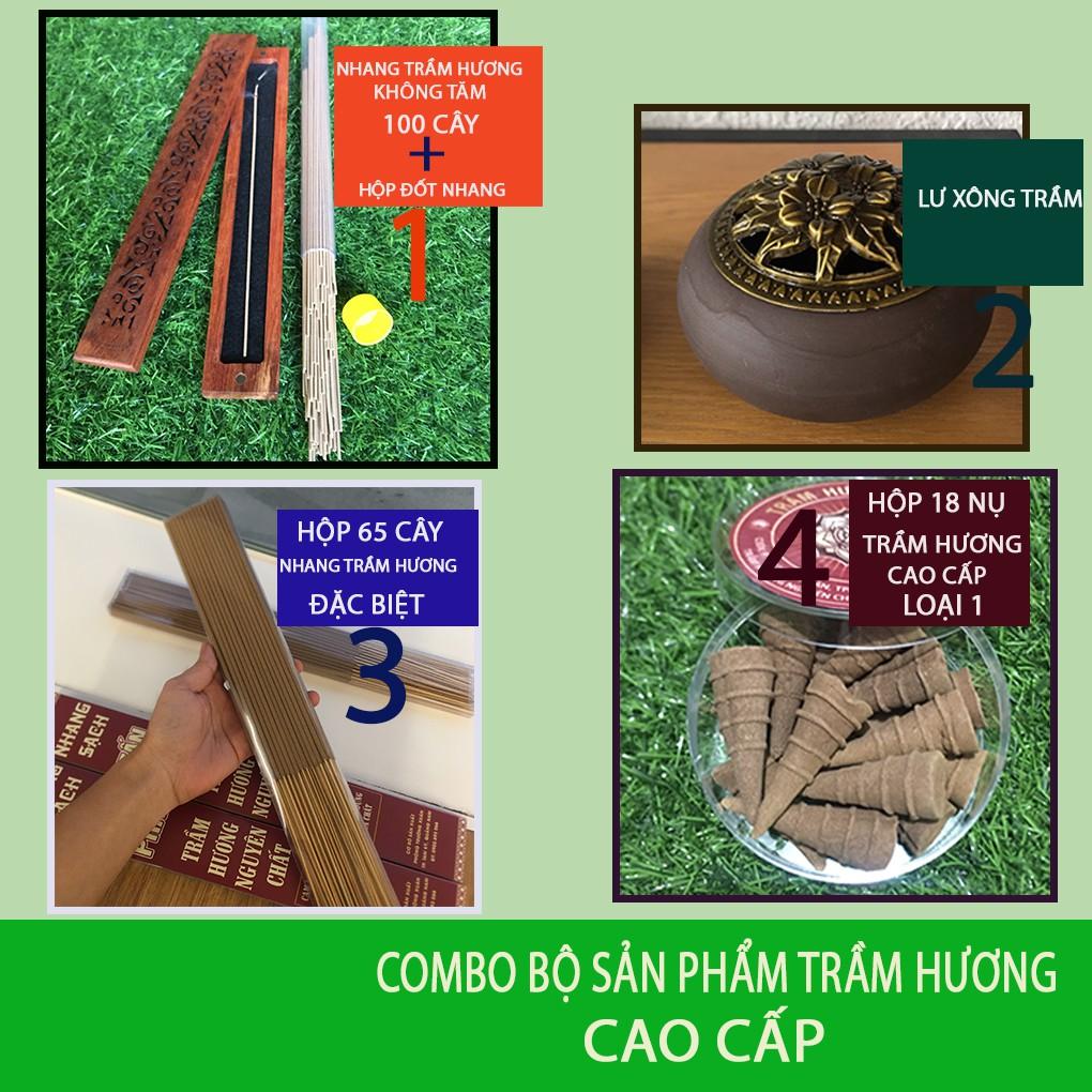 COMBO Bộ Nhang, Nụ Trầm Hương Cao Cáp + Lư Xông Trầm