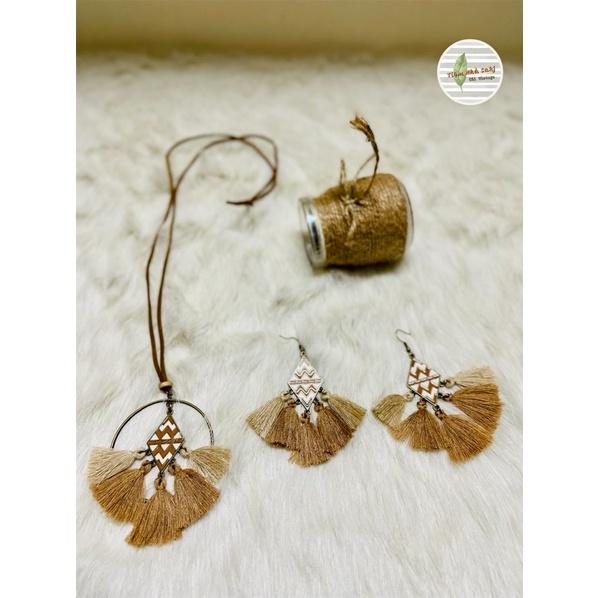 Combo dây chuyền + bông tai tua rua Tiệm nhà Sakj