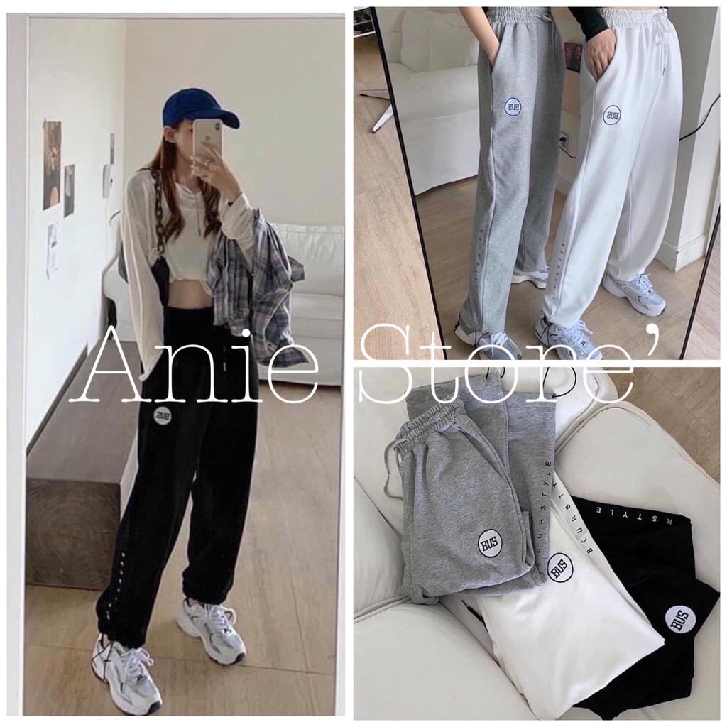 Quần Jogger Bus Unisex Quần Thun Nam Nữ Chữ Thêu 3 Màu