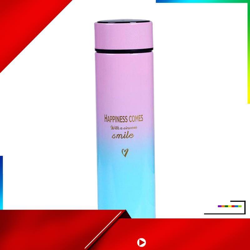 Bình Nước Giữ Nhiệt 500ml Có Đèn Led Hiển Thị Màu Xanh Dương