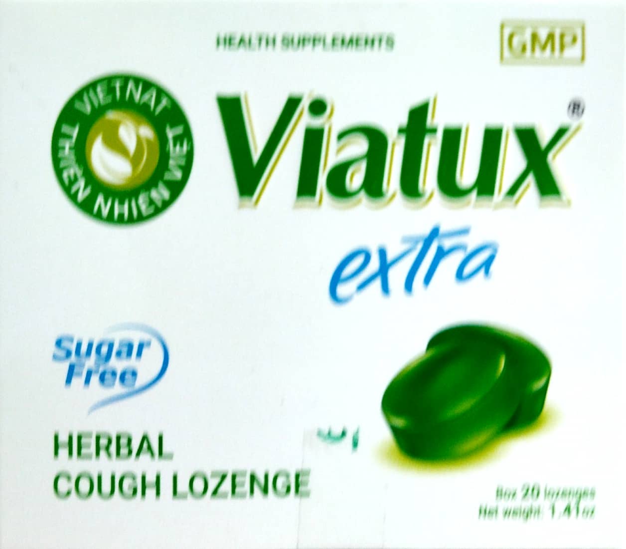 Kẹo ngậm Viatux Extra Vietnat không đường giảm ho khàn tiếng - 20 viên/ hộp