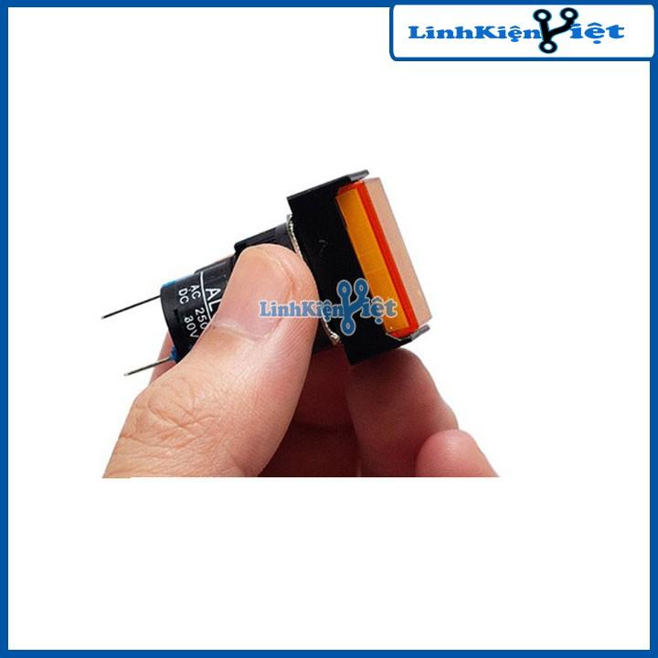Nút nhấn đề chữ nhật 220VAC LA16J-11D nhấn nhả có đèn