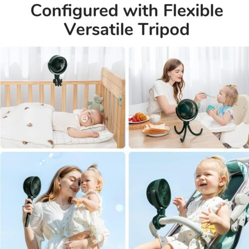 Quạt mini tích điện cầm tay Jisulife Stroller Fan Life1 Plus 4000mAh - Hàng chính hãng