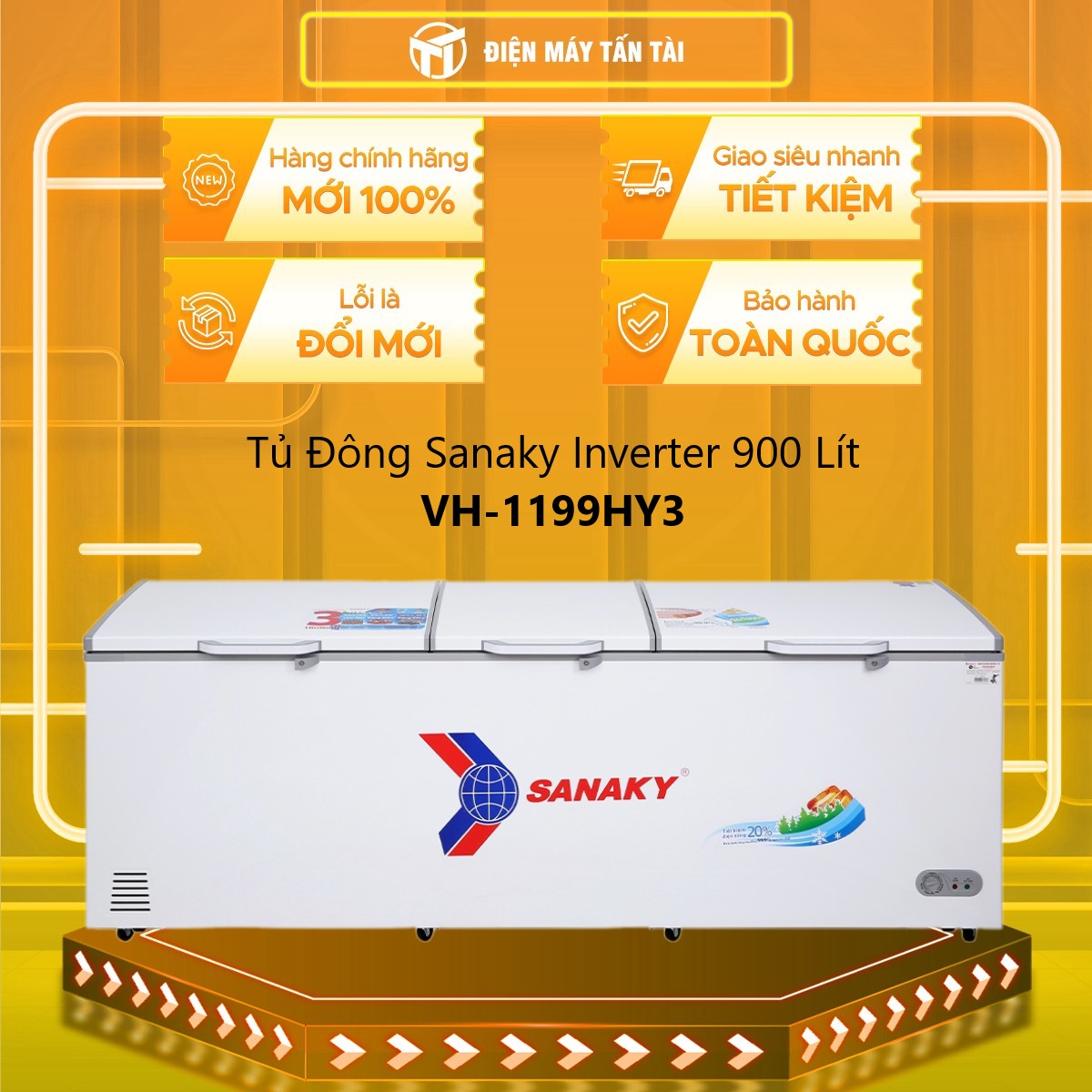 Tủ Đông SANAKY Inverter VH 1199HY3 (900L) - Hàng Chính Hãng