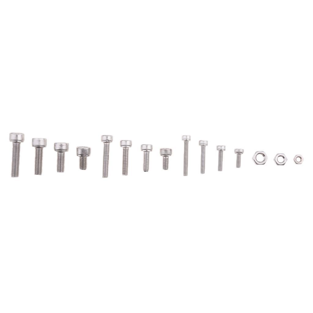 New 440pcs M3 M4 M5 304 Stainless Steel Hex Socket Head Bolts Screws Nuts Kit