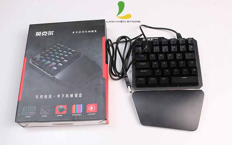 Bàn phím cơ một tay INKER K9 chơi game cực êm - Phụ kiện gaming 35 phím, 6 chế độ đèn led - Hàng nhập khẩu