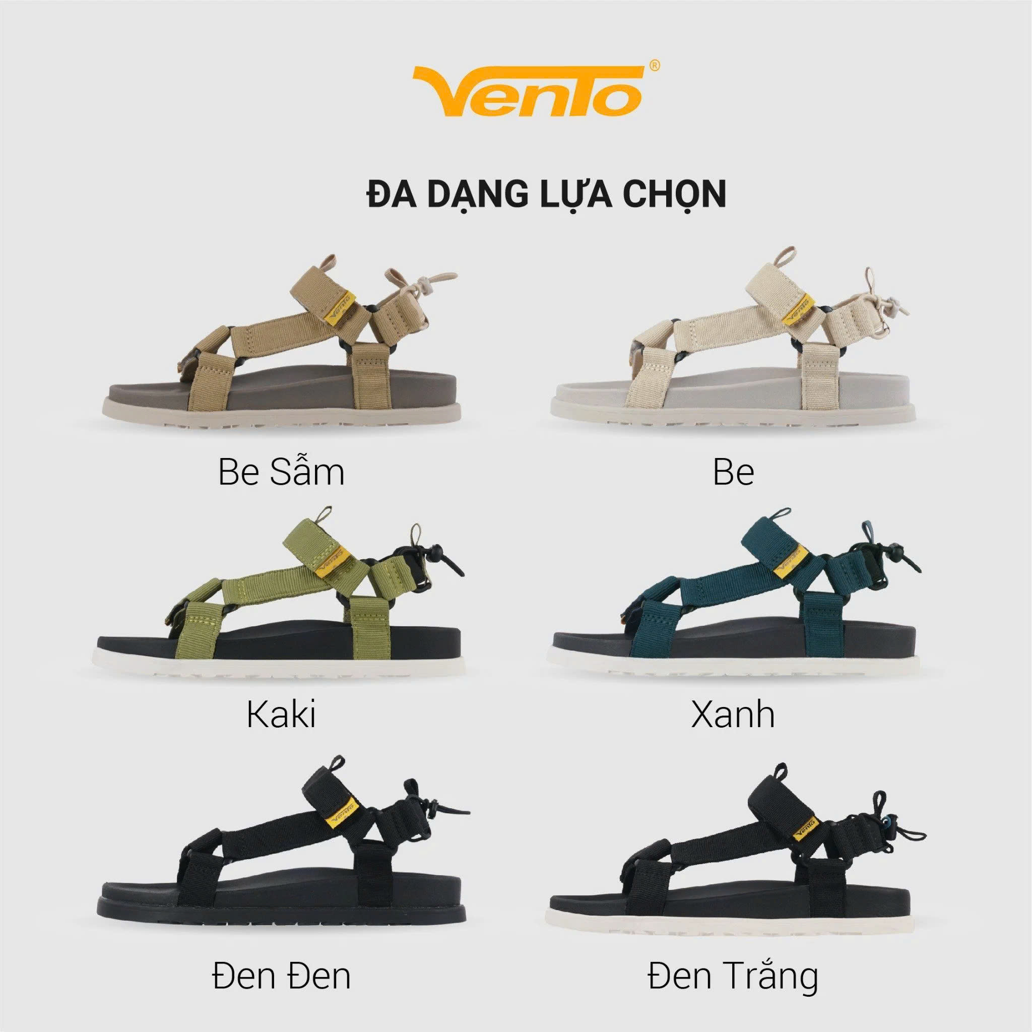 Giày Sandal Nam/Nữ Vento ROVER quai chéo dạo phố đi chơi du lịch SD12012