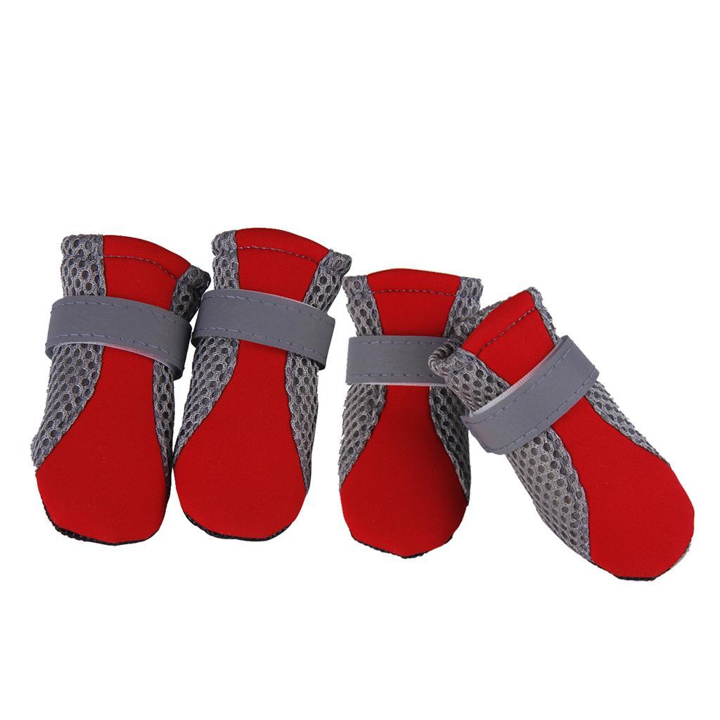 S/M/L Skid-proof Pet Dog Shoes, Puppy Boots Booties, Pets Paw Protector Red S