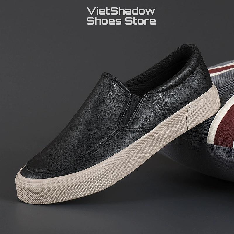 Giày lười nam slip on thương hiệu Shanbu - Chất liệu da PU, đế cao su 4 màu tuyệt đẹp - Mã SP 21879M/21318