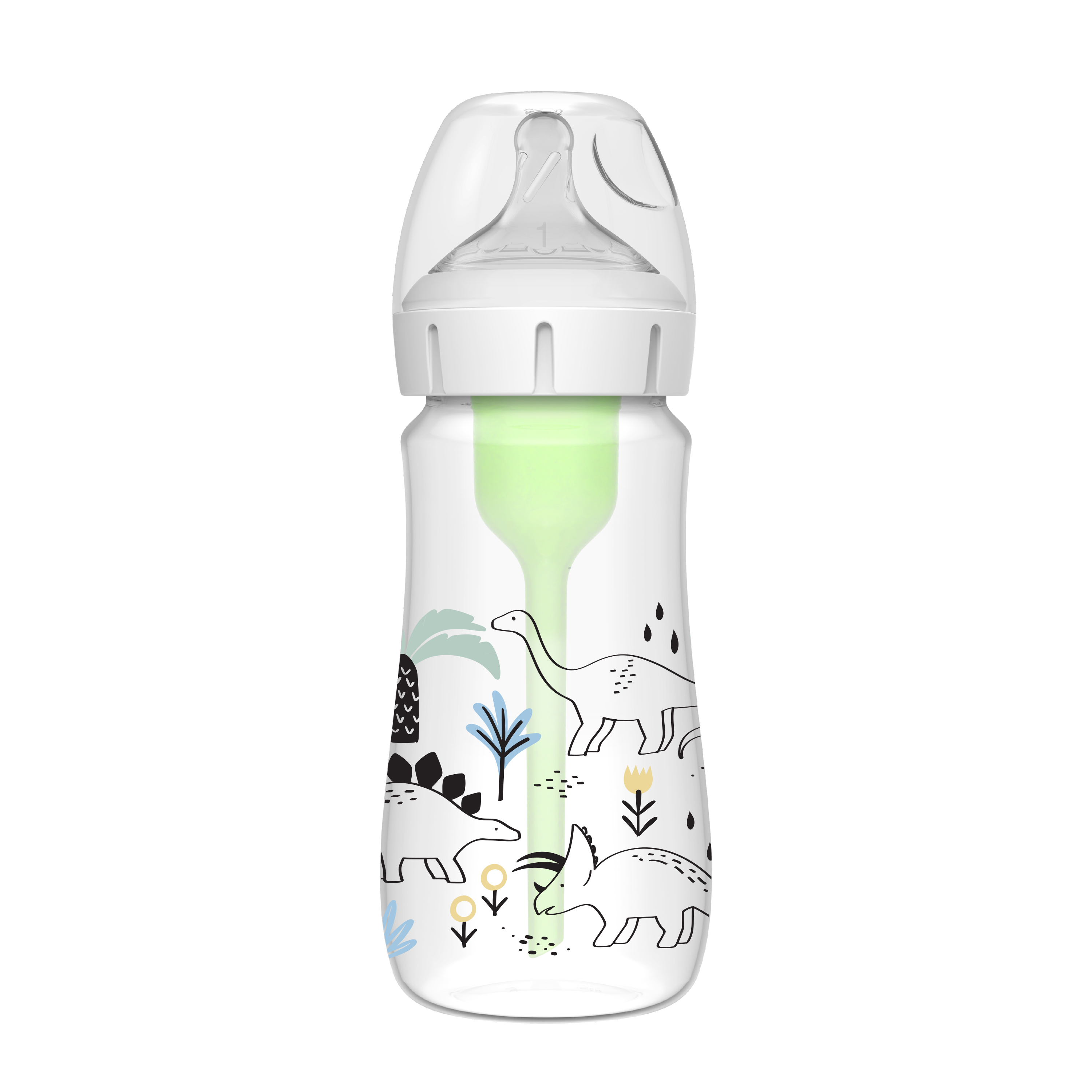 Bình sữa Dr.Brown's Options Plus cổ rộng 270ml PP TQ Dino Designs hình Khủng long
