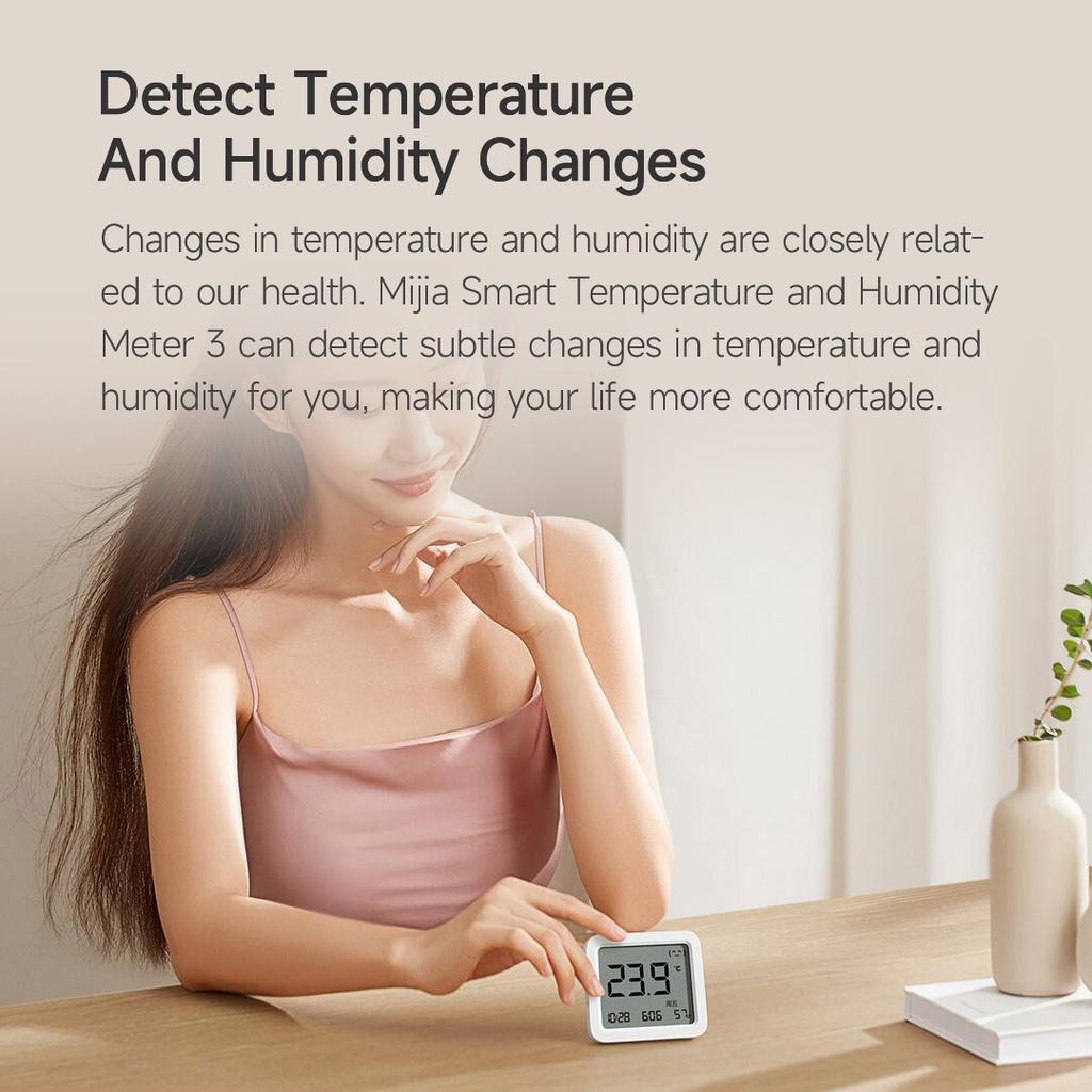 Máy Đo Nhiệt Độ Và Độ Ẩm Thông Minh 3 Cấp Độ Chính Xác Cao Màn Hình LCD Với Màn Hình LCD Hiển Thị Ngày Và Độ Ẩm Ngày Tháng Xiaomi Youpin Mijia