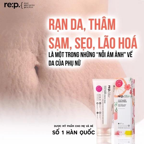 Kem Mờ Vết Rạn Da, Giúp Làm Mờ Sẹo RE:P Natural Herb Ultra Firming Stretch Rep Cream 200ml